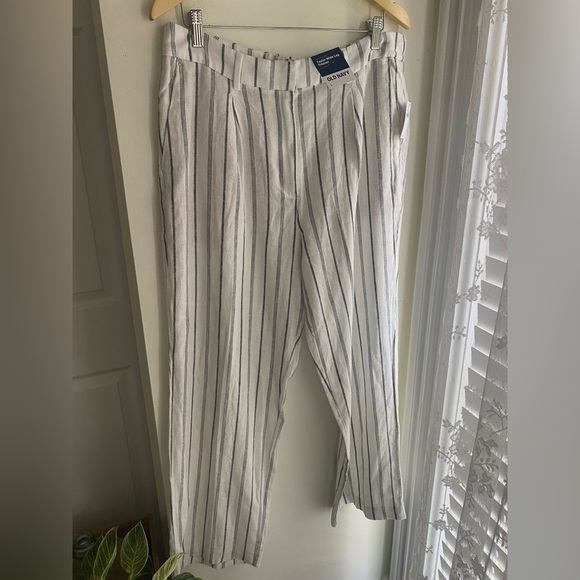 NWT Old Navy Extra High Waisted Linen Blend Taylor Wide-Leg Trouser Pants Size L - Picture 4 of 11
